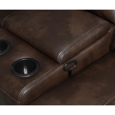 600440 Brunson 3-piece Upholstered Motion Sectional Brown By Coaster Furniture