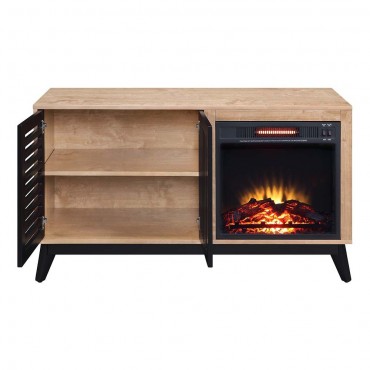 AC00849 Gamaliel Oak & Espresso Finish Fire Place By Acme Furniture