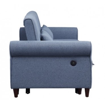 55565 Acme Furniture Nichelle Blue Fabric Sofa Sleeper